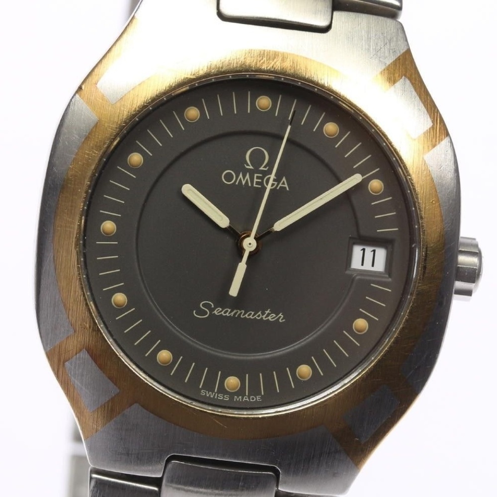 Mens Omega Seamaster Polaris 18k Gold and SS